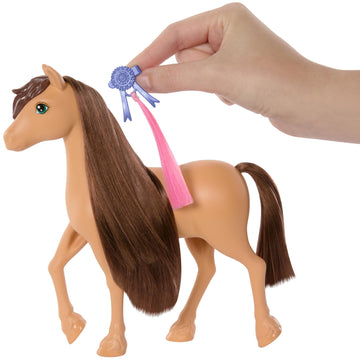 Barbie Mysteries: in Search of The Lost Mare Horse Hairstyles, Doll Toy Horse with Extra Long Mane, Comb and Hair Accessories, Inspired by The Series