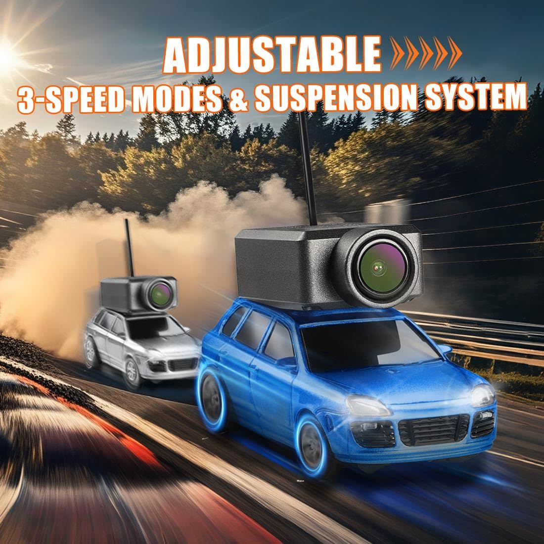 MindXplore WL 1/64 FPV RC Mini Car with 3-Speed Modes, APP-Controlled Fully Proportional Mini Climbing Vehicle Model (RTR Version)