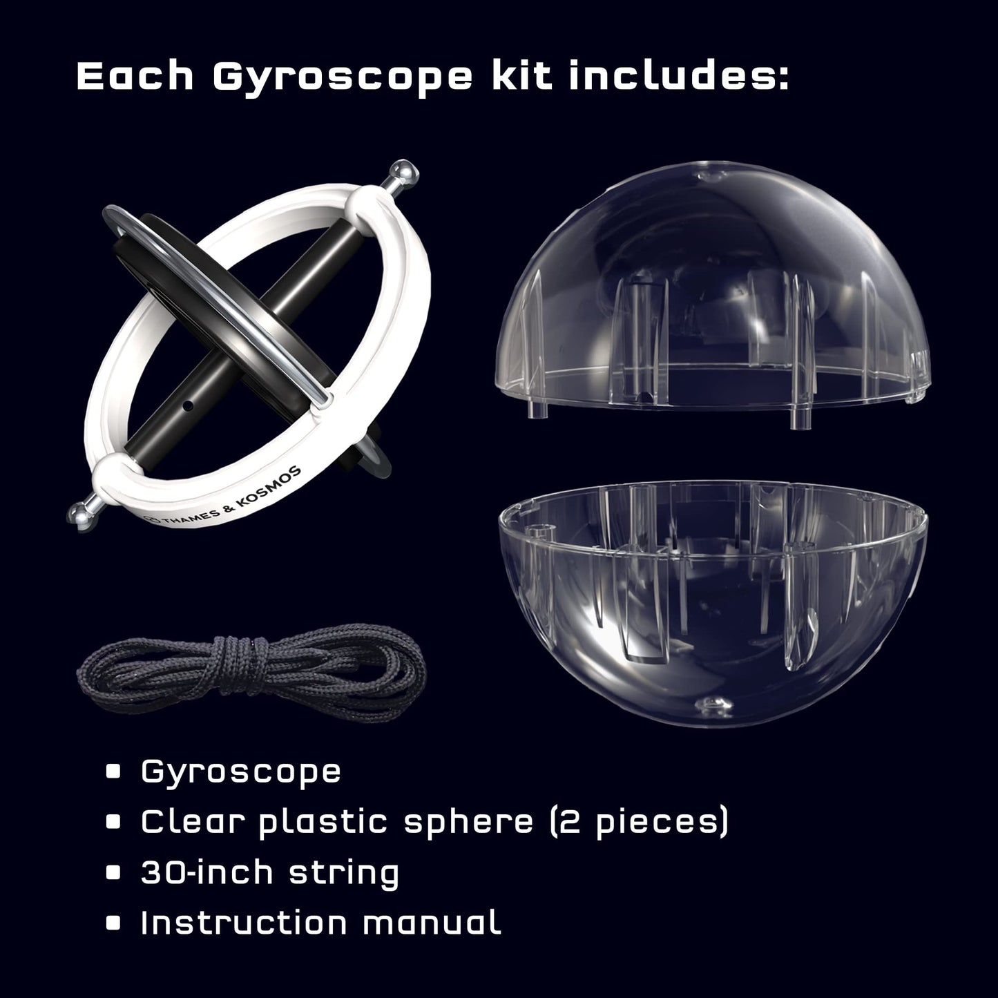 Thames & Kosmos Gyroscope | Essential STEM Tools | Classic Physics Science Toy for Kids & Adults | Experiments in Motion, Forces & Gravity | Includes
