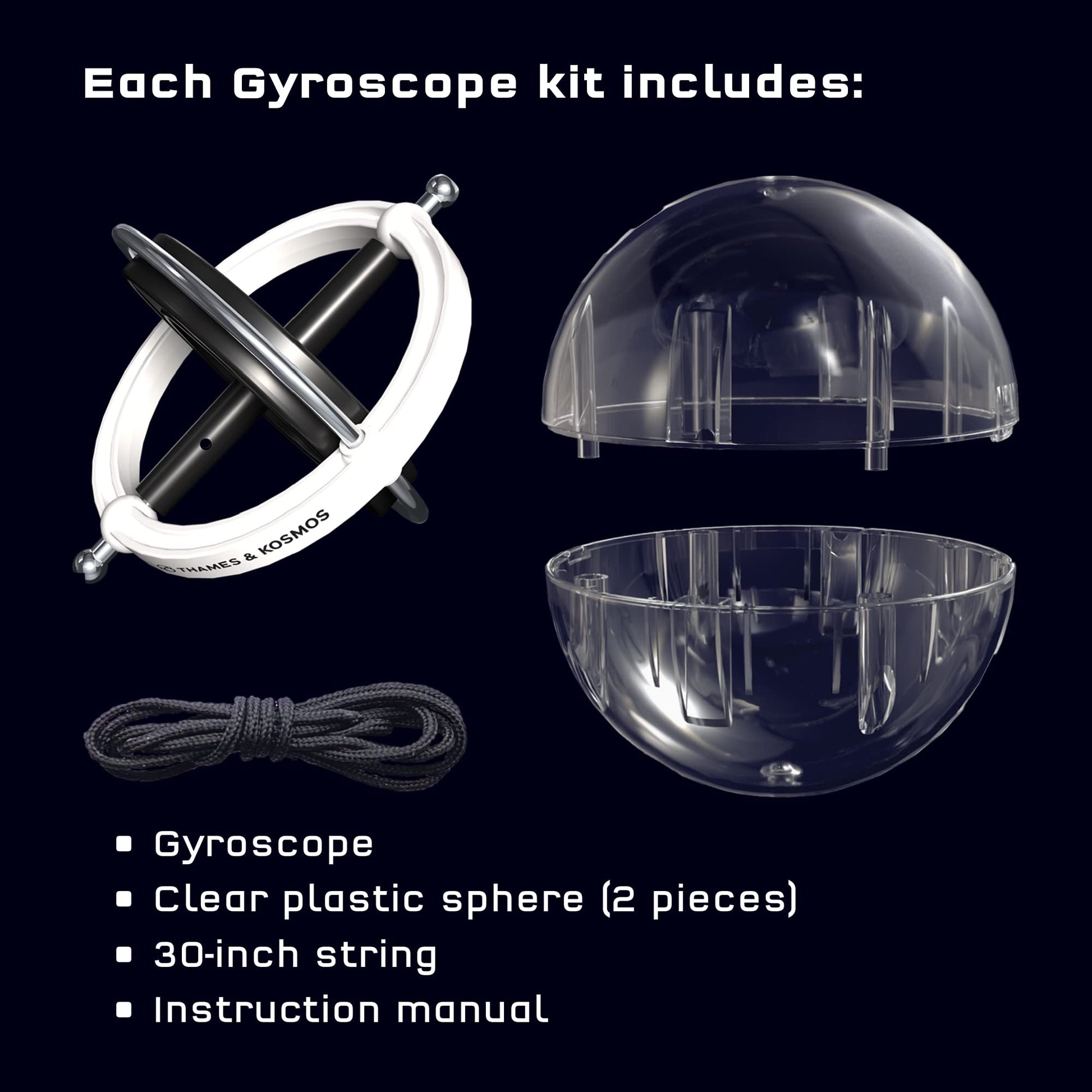 Thames & Kosmos Gyroscope | Essential STEM Tools | Classic Physics Science Toy for Kids & Adults | Experiments in Motion, Forces & Gravity | Includes