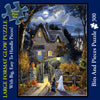 Bits and Pieces - Large 300 Piece Glow in The Dark Jigsaw Puzzle for Adults - ‘Tess's Halloween’ - Jigsaw Puzzle by Artist Christine Carey, Completed