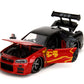 Jada Godzilla 2003 Nissan Skyline GTR R34 - 1:24 Scale Die-Cast, Opening Doors, Hood, Trunk, Rubber Tires - Collectible for Adults - Toho Licensed