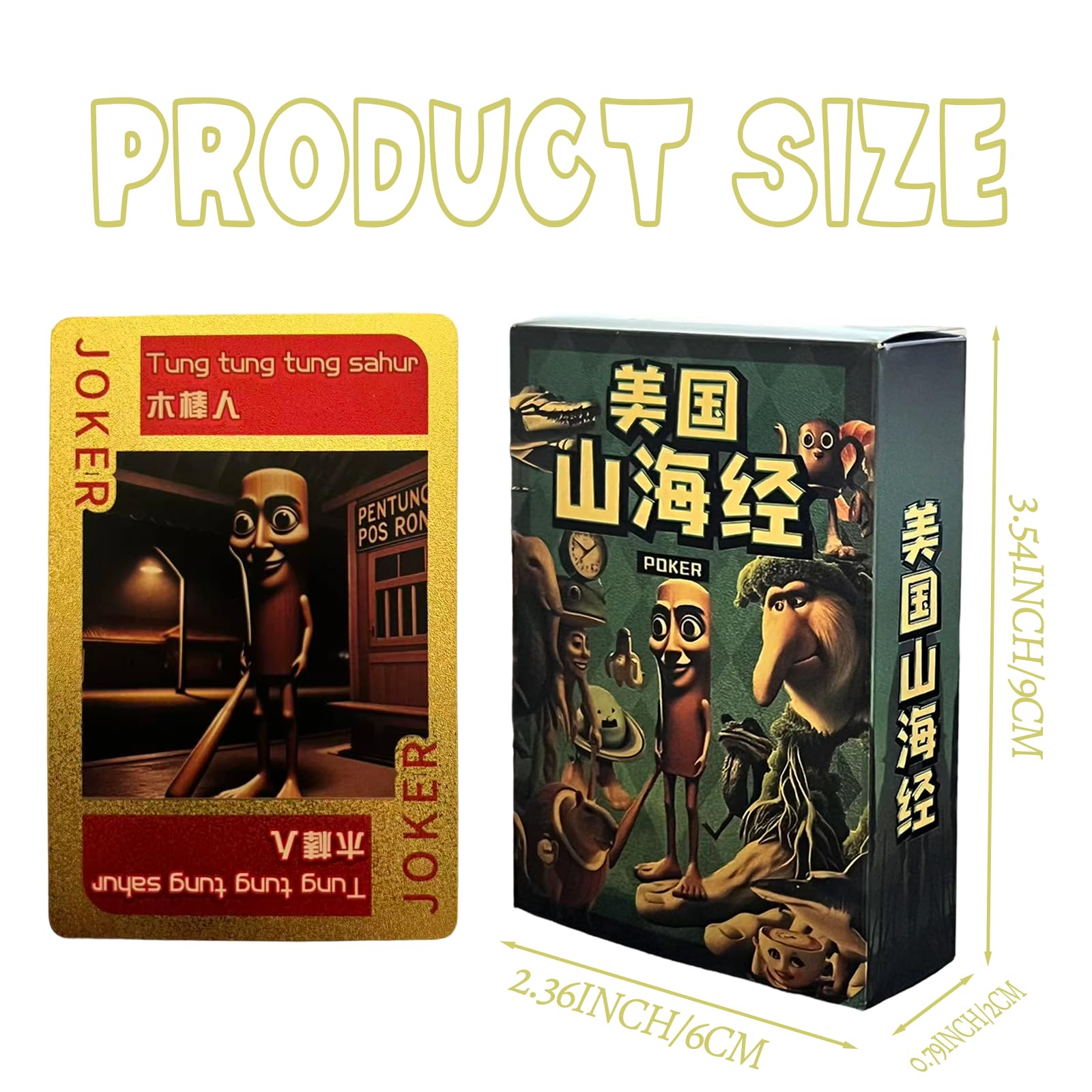 SNALXEWD Italian Brainrot Playing Cards Deck, 54 Cards PVC Waterproof Poker Cards with Meme-Style Artwork for Party Games, Travel and Casual Play