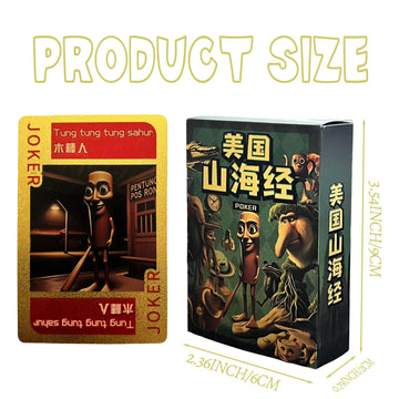 SNALXEWD Italian Brainrot Playing Cards Deck, 54 Cards PVC Waterproof Poker Cards with Meme-Style Artwork for Party Games, Travel and Casual Play