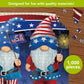 Briarwood Lane Summer 4th of July Jigsaw Puzzle 1000 Pieces Adult Finished Size 29.5x19.68 Patriotic Gnomes Puzzle for Game Night