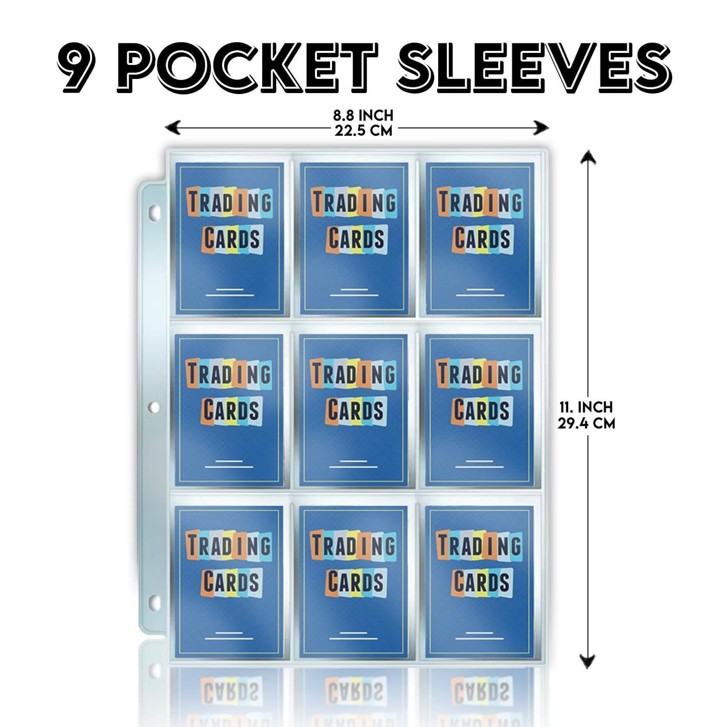 1800 Pockets Trading Card Sleeves, Premium 9-Pocket 100 Pages, Double-Sided Baseball Binder Sleeves, Protectors Binder Sheets for TCG Card Storage