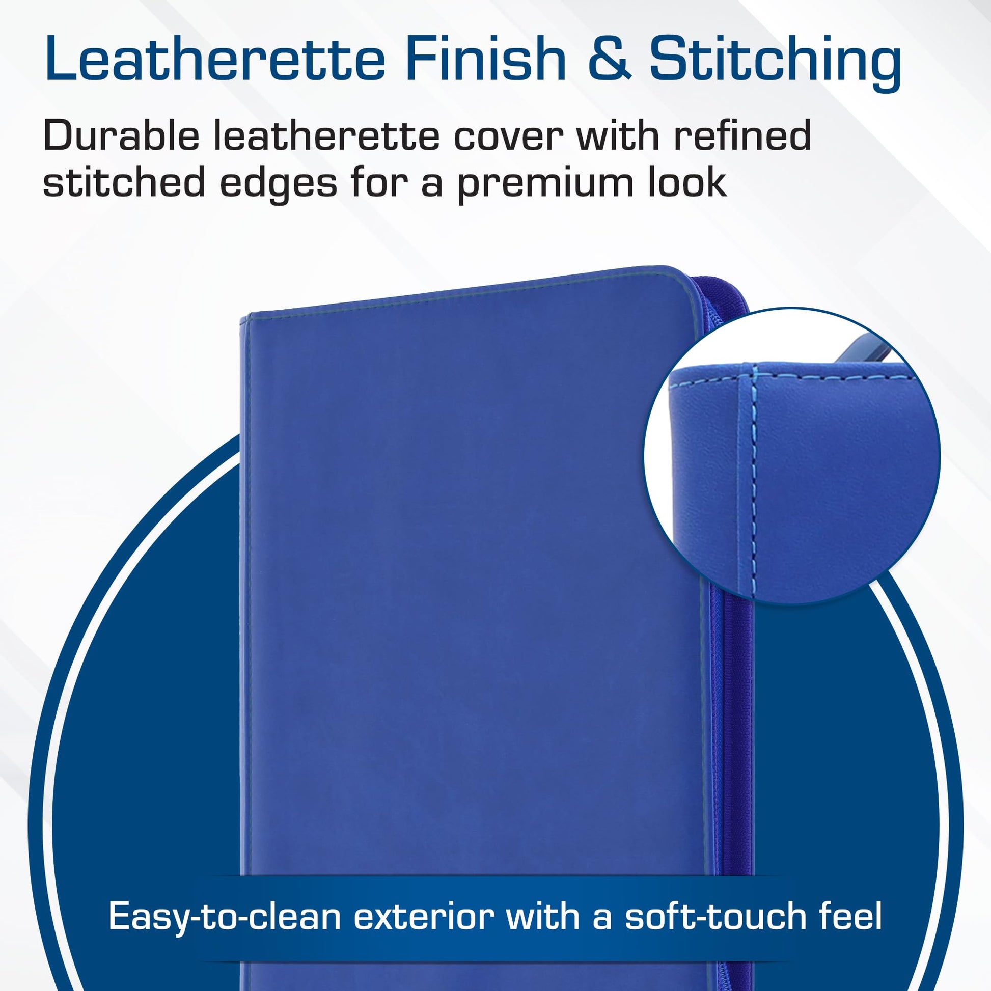 BCW Z-Folio 9-Pocket LX Album - Blue | Secure Zipper Card Organizer | Premium Leatherette Card Collection Binder | Trading Card Binder for Pokemon