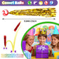 Zeustbonwe 150Pcs Comet Balls Rubber Bouncy Balls Bulk with Colorful Streamers for Birthday Party Favors Pinata Goodie Bag Stuffers parade