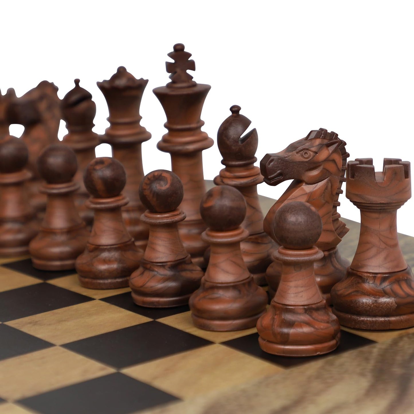 Qryovsa Luxury Staunton Chess Pieces Only 32 Chessmen Pieces Replacement of Missing Pieces Weighted Tournament Chess Pieces for Chess Set