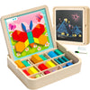 248 Pcs Wooden Magnetic Pattern Block Set with Cards, Pen & Storage Bag, Montessori STEM Tangram Puzzle Toys for Toddlers 4 5 6 7 8, Educational Brain
