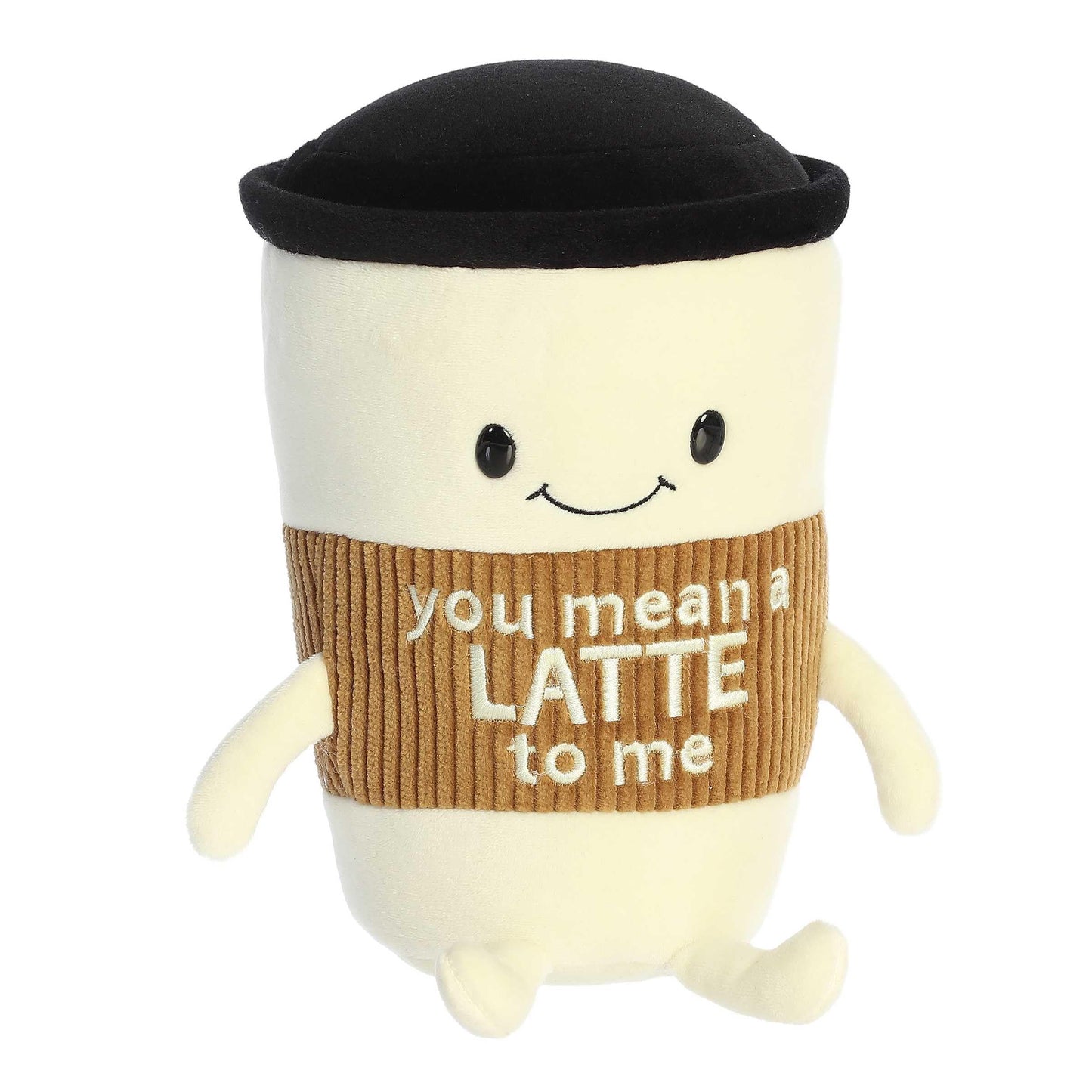 Aurora® Witty JUST Sayin'™ You Mean A Latte™ Stuffed Animal - Expressive Characters for Decorative Charm - Quirky Birthday Gifts for Kids and Adults