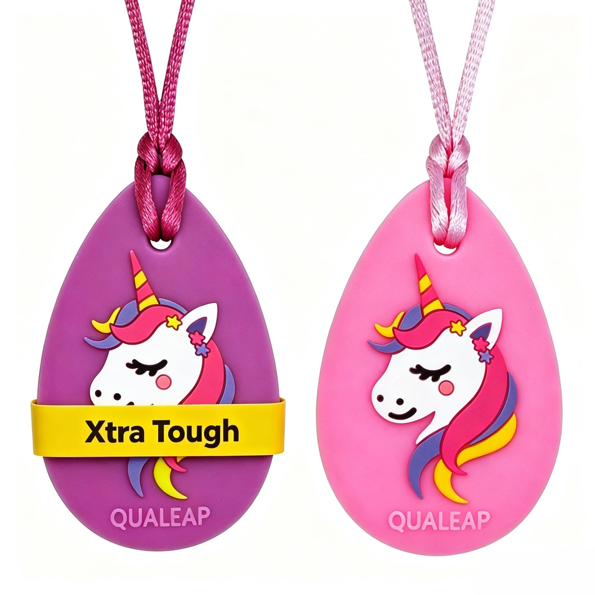 Xtra Tough Chew Necklace for Kids Girls (Exclusive) - Chewing Necklace Teething Necklace Teether Necklace Chew Toys Teething Toys - Designed