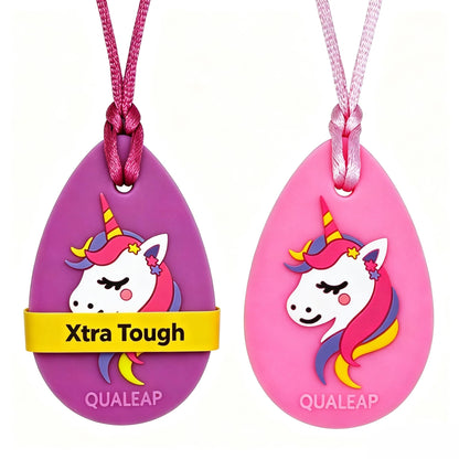 Xtra Tough Chew Necklace for Kids Girls (Exclusive) - Chewing Necklace Teething Necklace Teether Necklace Chew Toys Teething Toys - Designed