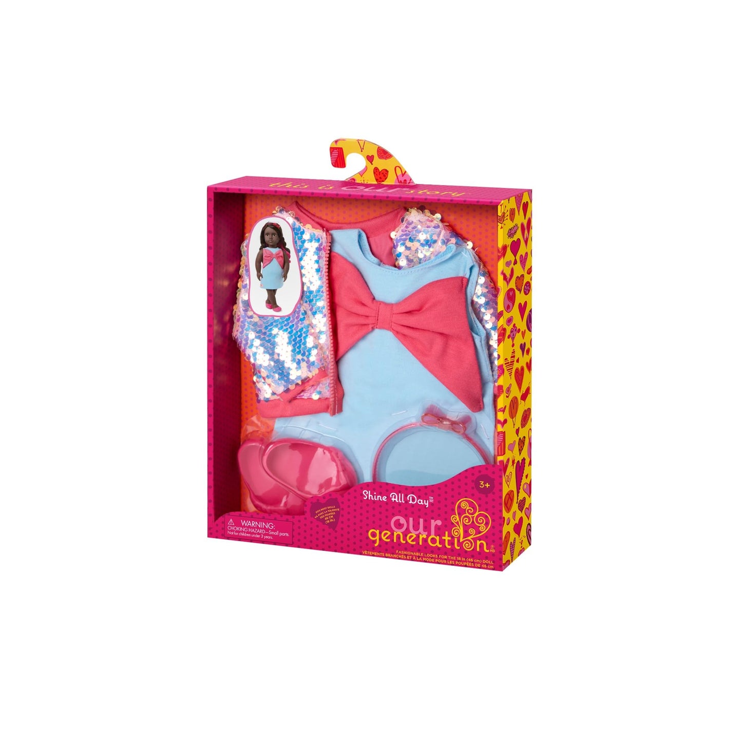 Outfit OG - Shine All Day - Blue Dress with Sequins for 18 Inch Doll