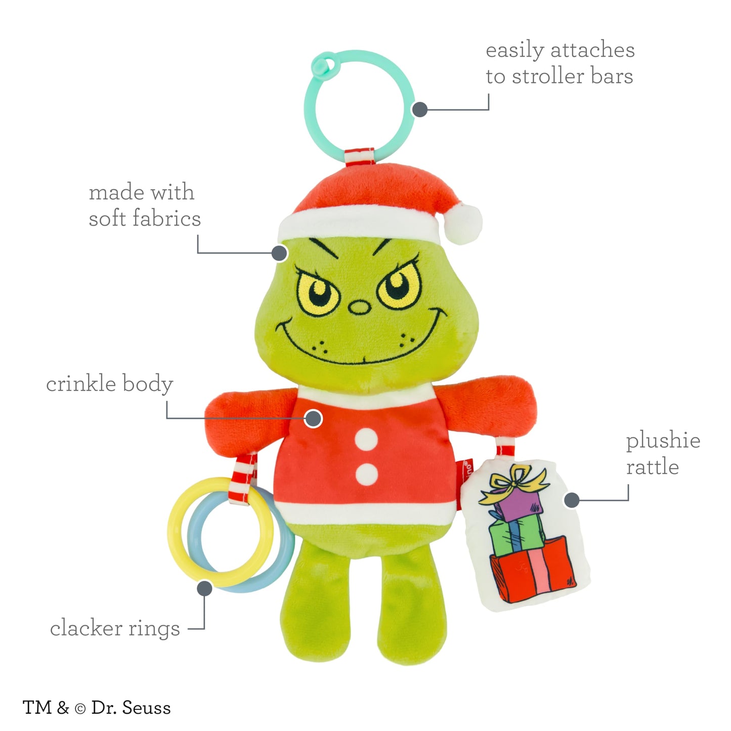 Infantino Activity Pal The Grinch Plush Baby Toy