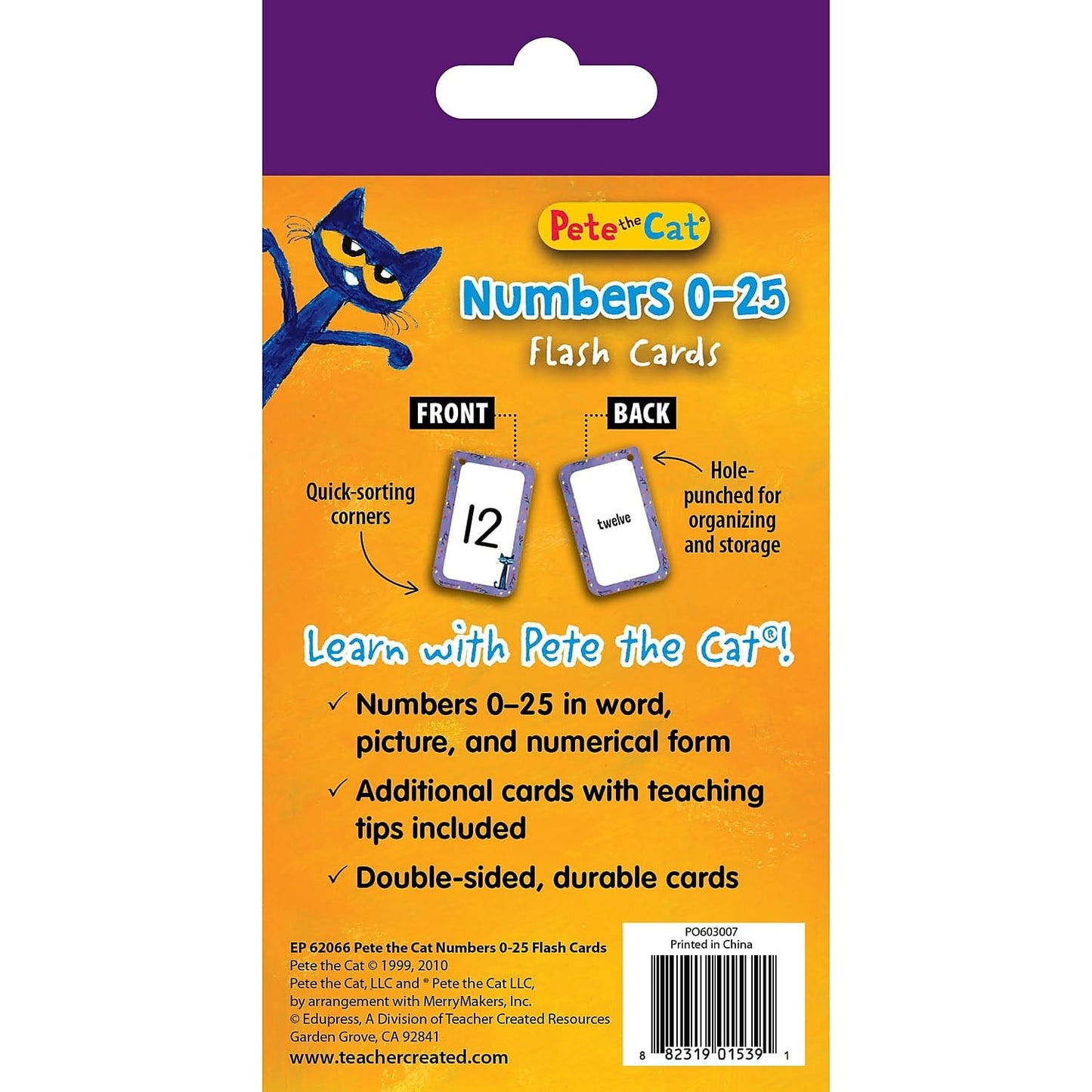 Pete The Cat® Numbers 0-25 Flash Cards (EP62066)