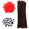 Christmas Pipe Cleaners Set 600Pieces 100 Brown Chenille Stems200 Red Pom Poms 300 Wiggle Eyes for Crafts
