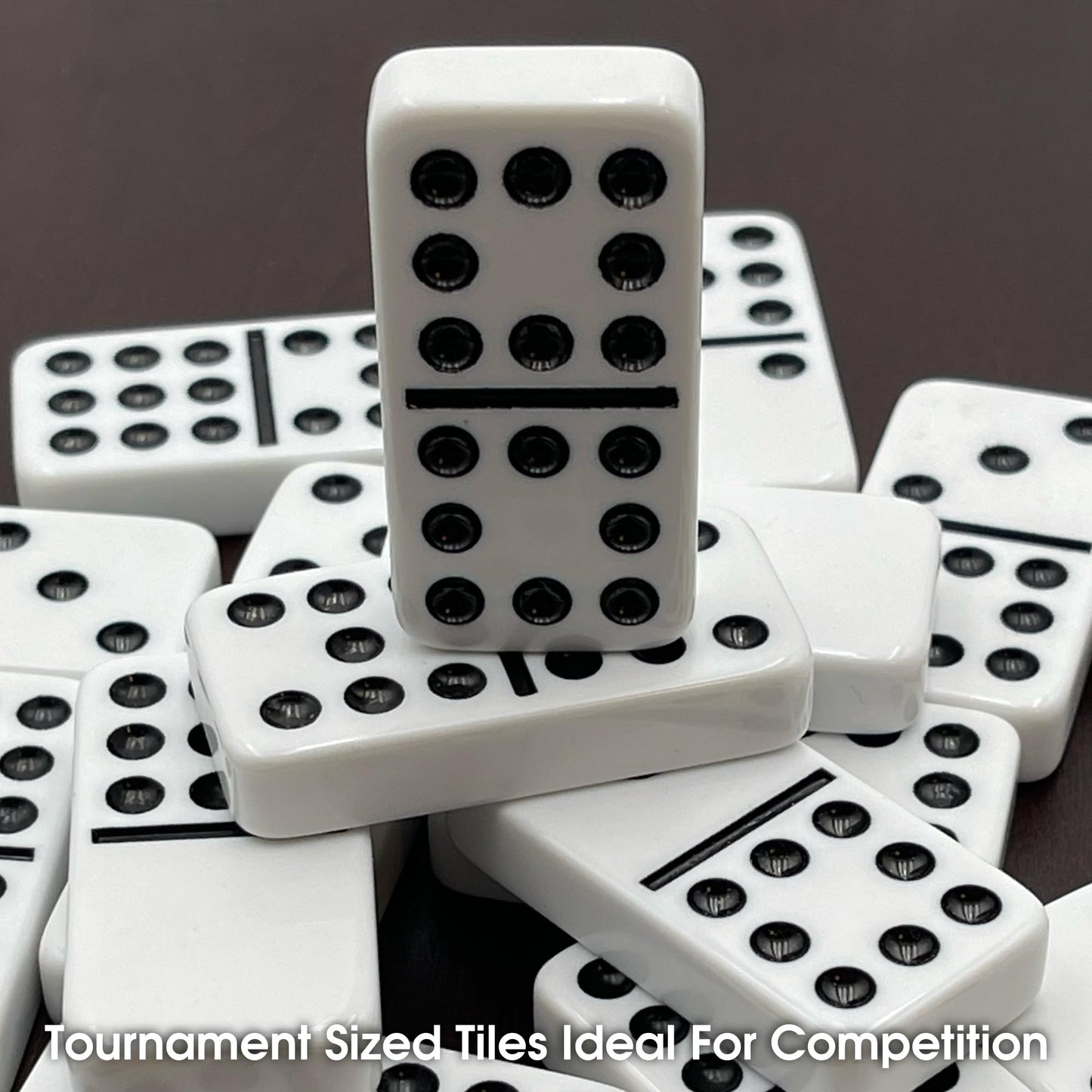 CHH Double Nine Domino Set with 55 Tiles, White