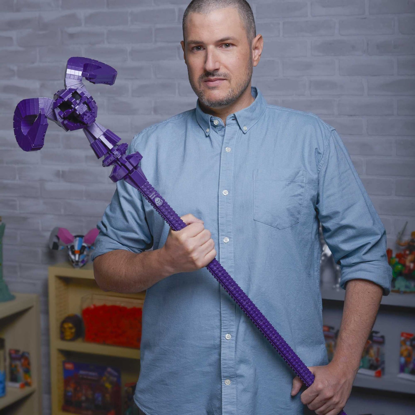 MEGA Masters of The Universe Building Set, Havoc Staff with 741 Pieces, 40 Inches Long, for Adult Collectors