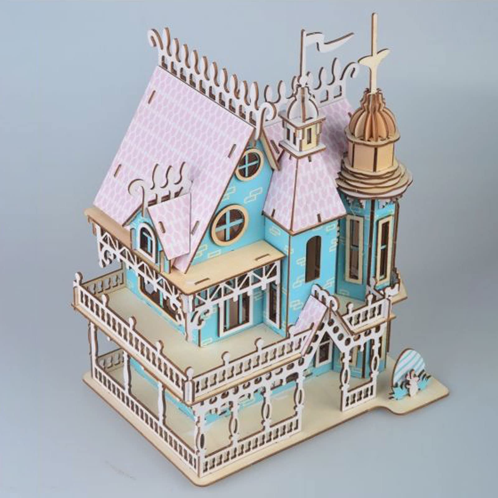 3D Puzzle Dollhouse for Kids, 3D Jigsaw Dollhouse Puzzle for Girls - Educational Paper Craft Toys for Game Xmas Birthday Easter Gifts, Easy