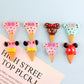 10Pcs Whimsical Mouse Ice Cream Cone Miniatures, 5 Assorted Designs, Resin Character Treats for Dollhouse Dessert Shop & Themed Party Scenes (Not