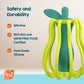 RaZbaby RaZ-Apple Silicone Teether & Rattle Toy - Soft, Flexible & Easy to Hold, Soothing Sounds for Entertainment, Textured for Teething Relief