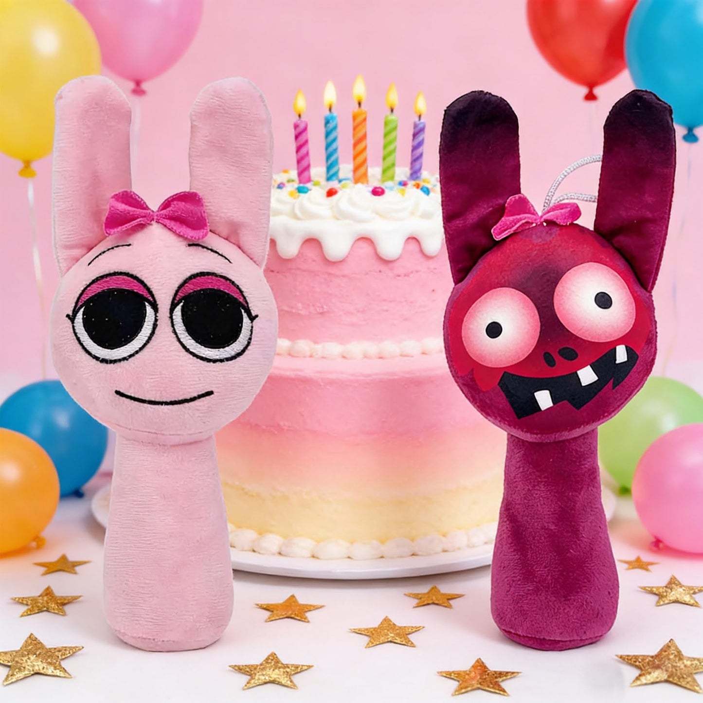 TitTees 2 Pcs Halloween Plush Toys - Cute & Spooky Stuffed Animals for Horror Game Fans Toy, Birthday Goodie Bag Fillers Trick-or-Treat Halloween