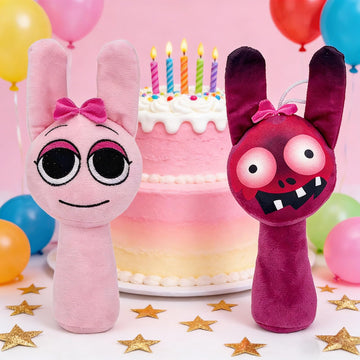 TitTees 2 Pcs Halloween Plush Toys - Cute & Spooky Stuffed Animals for Horror Game Fans Toy, Birthday Goodie Bag Fillers Trick-or-Treat Halloween