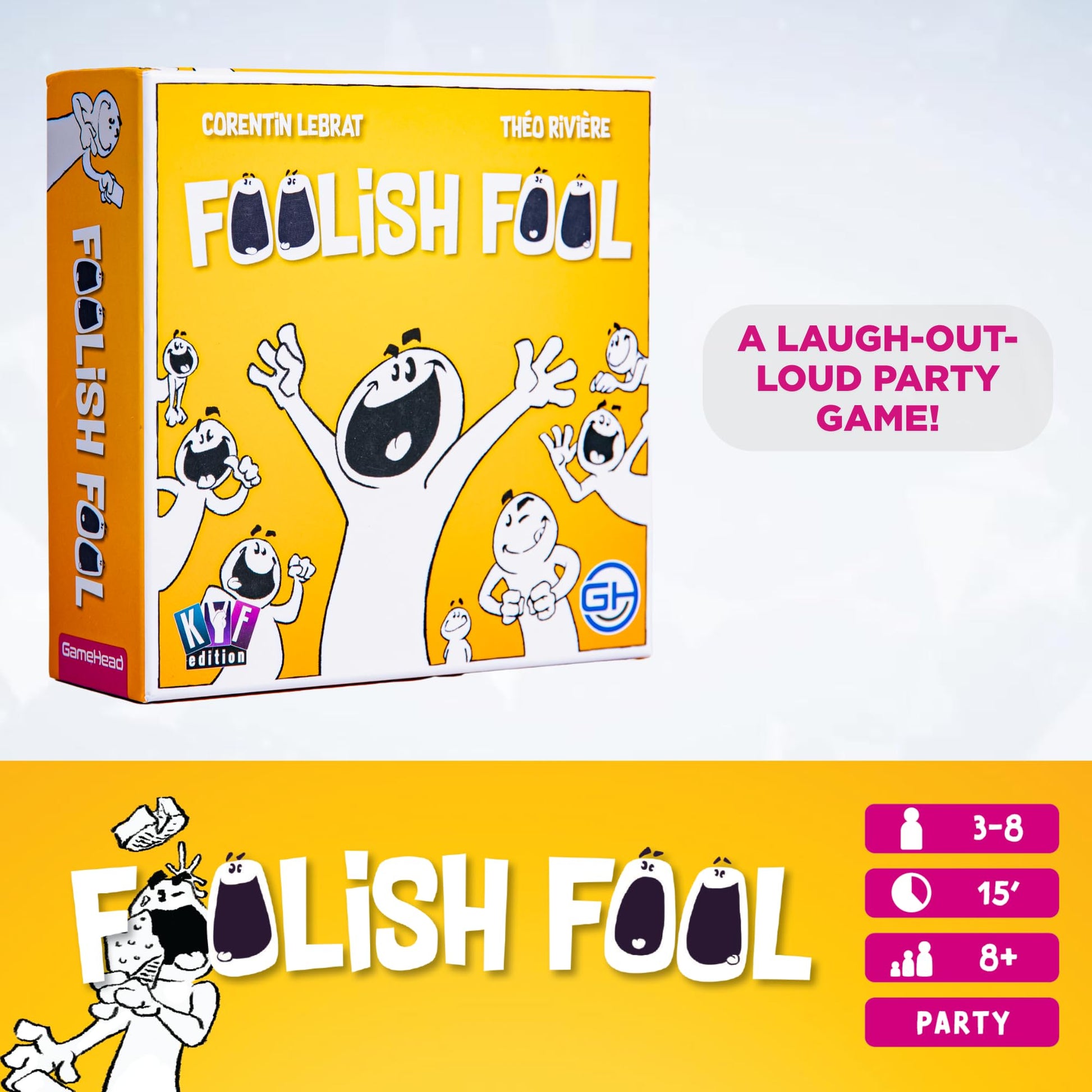 GameHead Foolish Fool, The Goofy Rule Party Game for Families and Parties, Ages 8+, 3-8 Players, Fast Paced 15 Minute Play Time, Fun and Travel