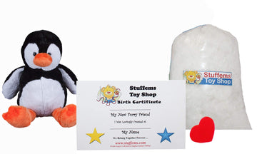 Stuffems Toy Shop Make Your Own Stuffed Animal Mini 8 Inch Tux the Penguin Kit - No Sewing Required!