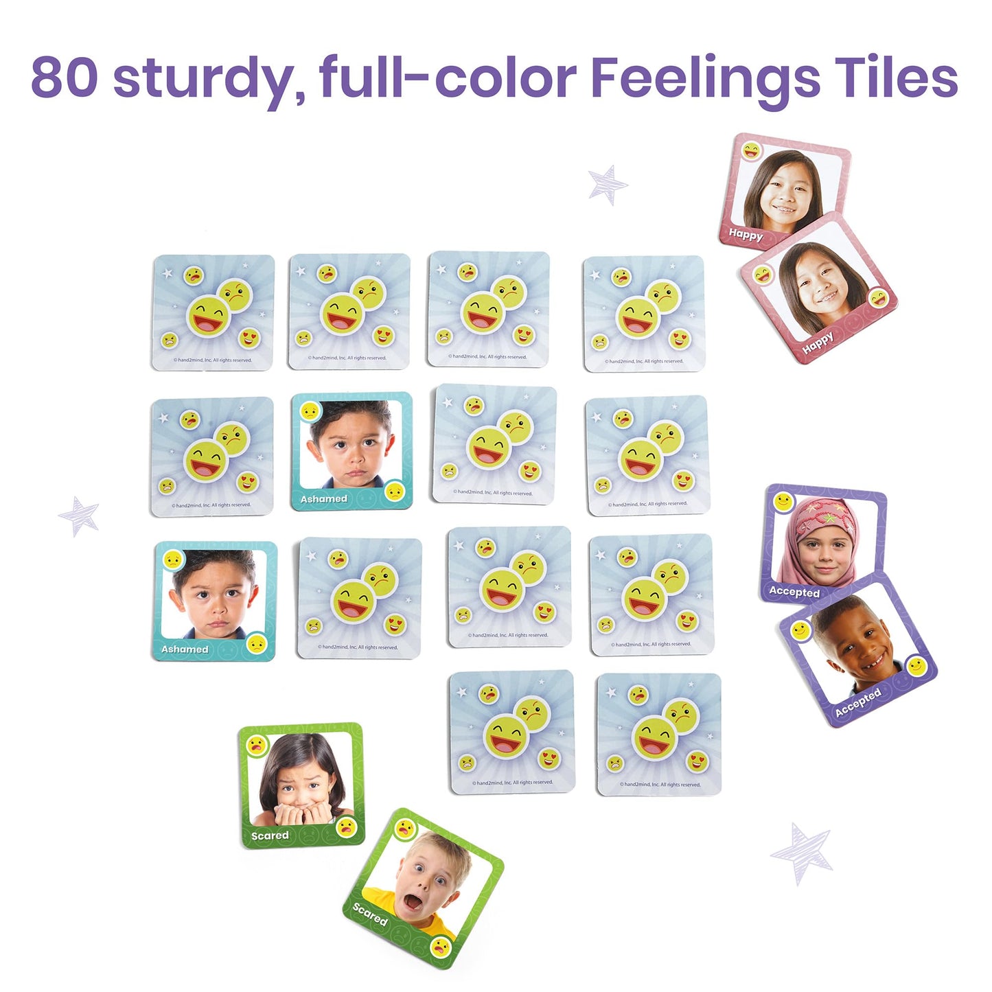 hand2mind Express Your Feelings Memory Match Game, Emotion Cards, Matching Game, Emotional Intelligence for Kids, Play Therapy Games for Kids, Social