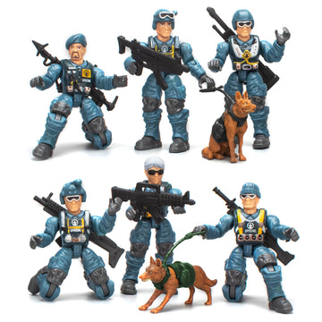 Army Men Action Figures, Toy Soldiers for Boys 6-8, Boys Toy Plastic Army Men Toys with 2 Dogs and 6 Weapons Toys for Boy Military Collectors