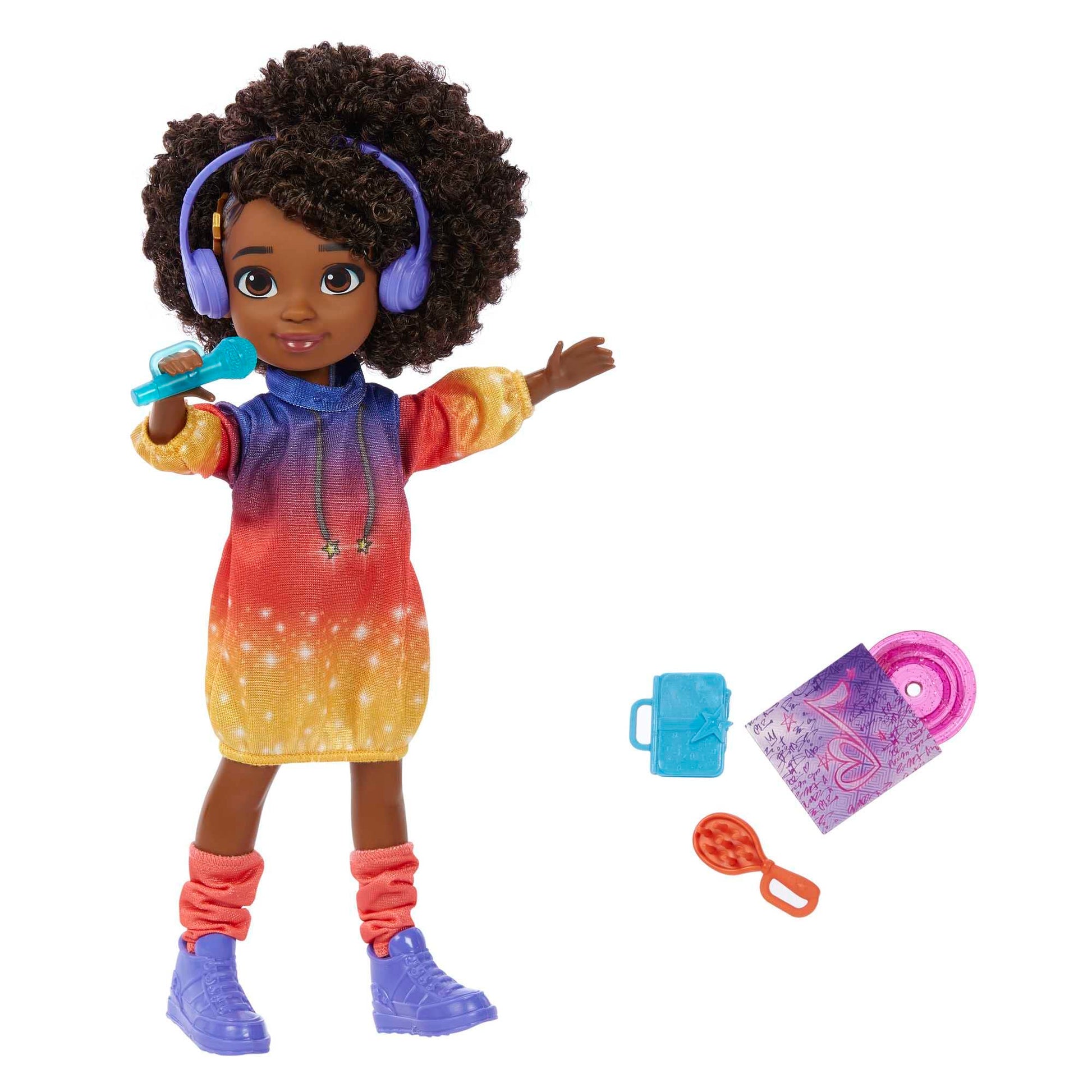 Mattel Karma’s World Singing Doll Set with Accessories & Collectible Record, Sings 2 Songs