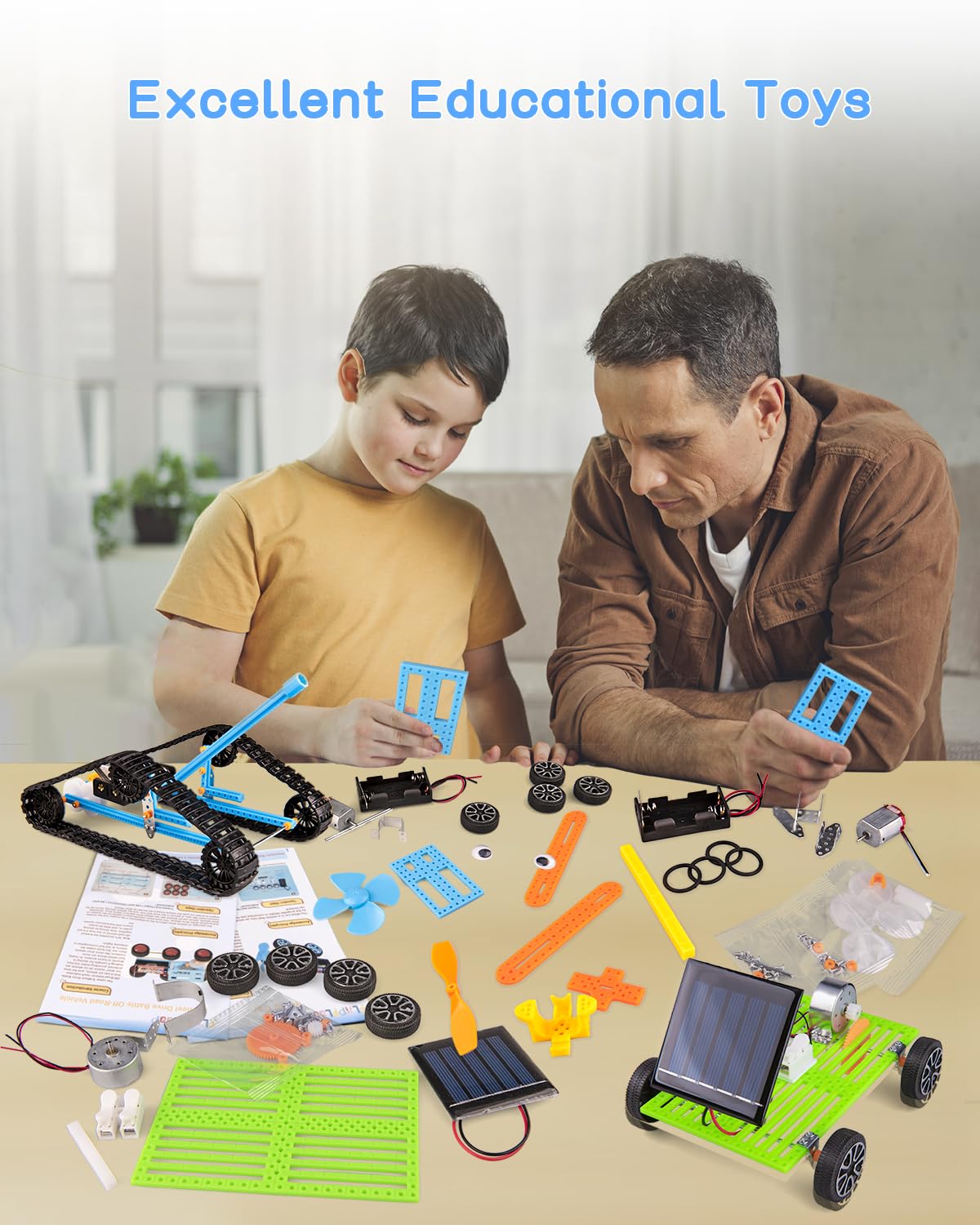 6-in-1 STEM Kit for Kids Ages 6-12, STEM Toys for Boys Ages 8-12, Robot Building Kit & Car Crafts for Kids, Science Activities Robotics Kits for 6 7 8