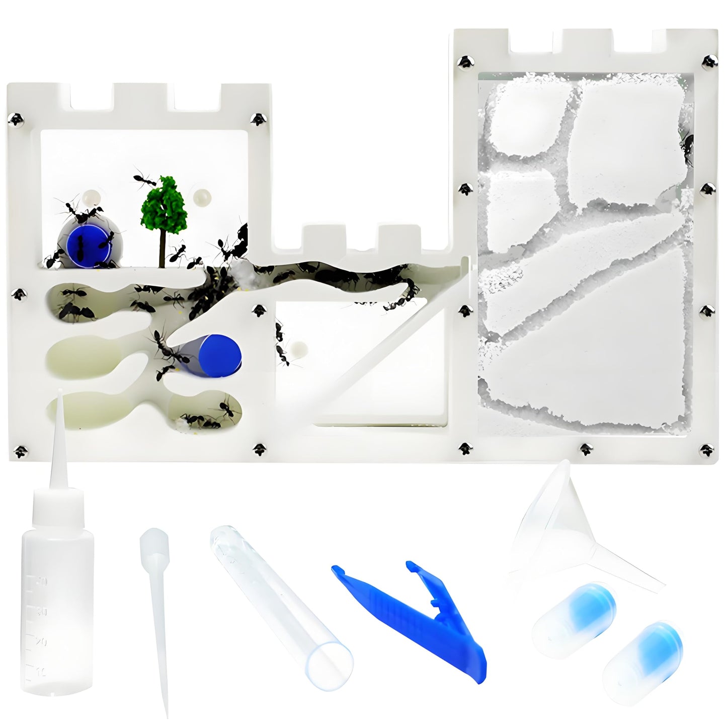 EXBEPE Large Sand Ant Farm Castle,Ant Habitat Ecosystem to Study Ant Colony Behavior Science Educational Kit for Kids
