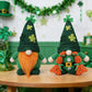 QINYIER St Patricks Day Decorations, 2Pcs St Patricks Day Gnomes Plush, Knitted Shamrock Leprechaun Tomte, Irish Holiday Decor for Home Table Shelf