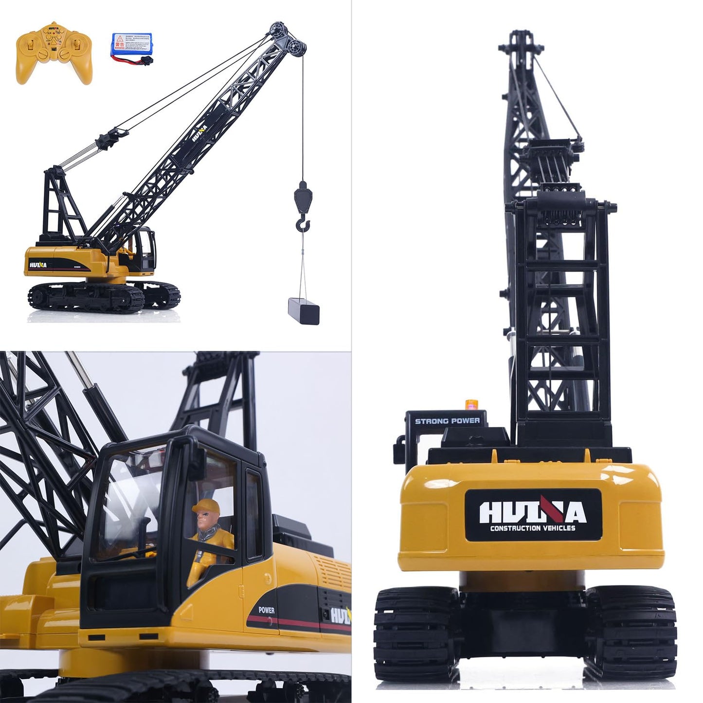 TOUCAN RC HOBBY US in Stock HUINA 572 15CH RC 1/14 Construction Crane Truck Tower Excavator Model Car for Ages 14+