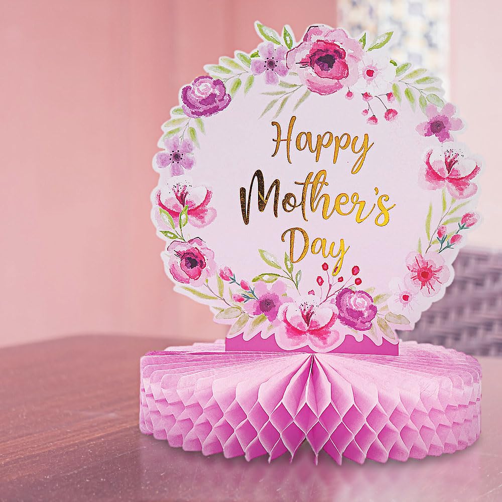 Fun Express Mother’s Day Centerpiece - Elegant Floral Table Decor for Mother’s Day Celebrations Spring Parties Special Occasions - Dining Table or