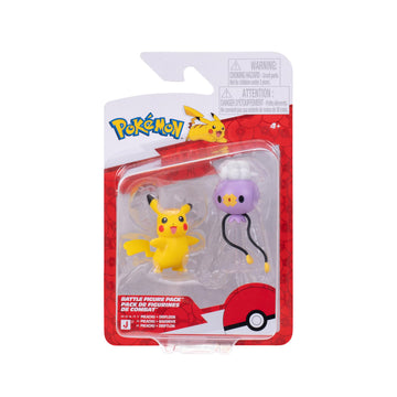 Pokémon Battle Figure, PKW4531, Pikachu & Drifloon, Official Pokemon Toy for Children 4+ Years, Pack of 2