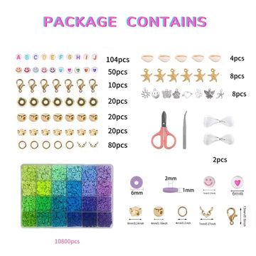 Friog Graduation Teachers Appriciation Gift Jewelry/Bracelet Making Kit 6000+PCS Clay Beads, 24 Colors Flat Preppy Beads for Friendship Jewelry