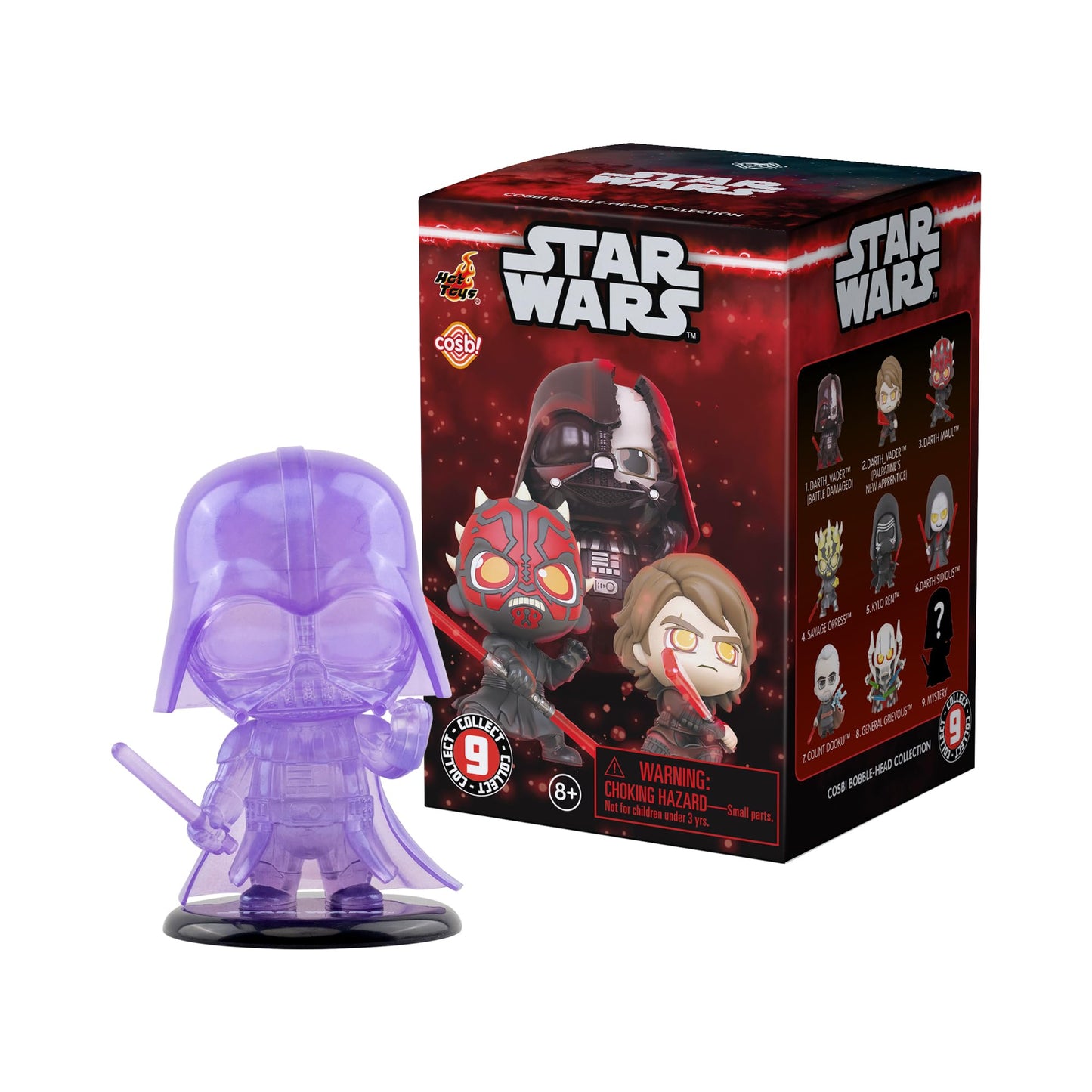 YuMe Star Wars Dark Side Cosbi Bobble Head Collectible Mini Figure & Accessories | Blind Box Collection | Official Merchandise | Surprise Toy Gift |