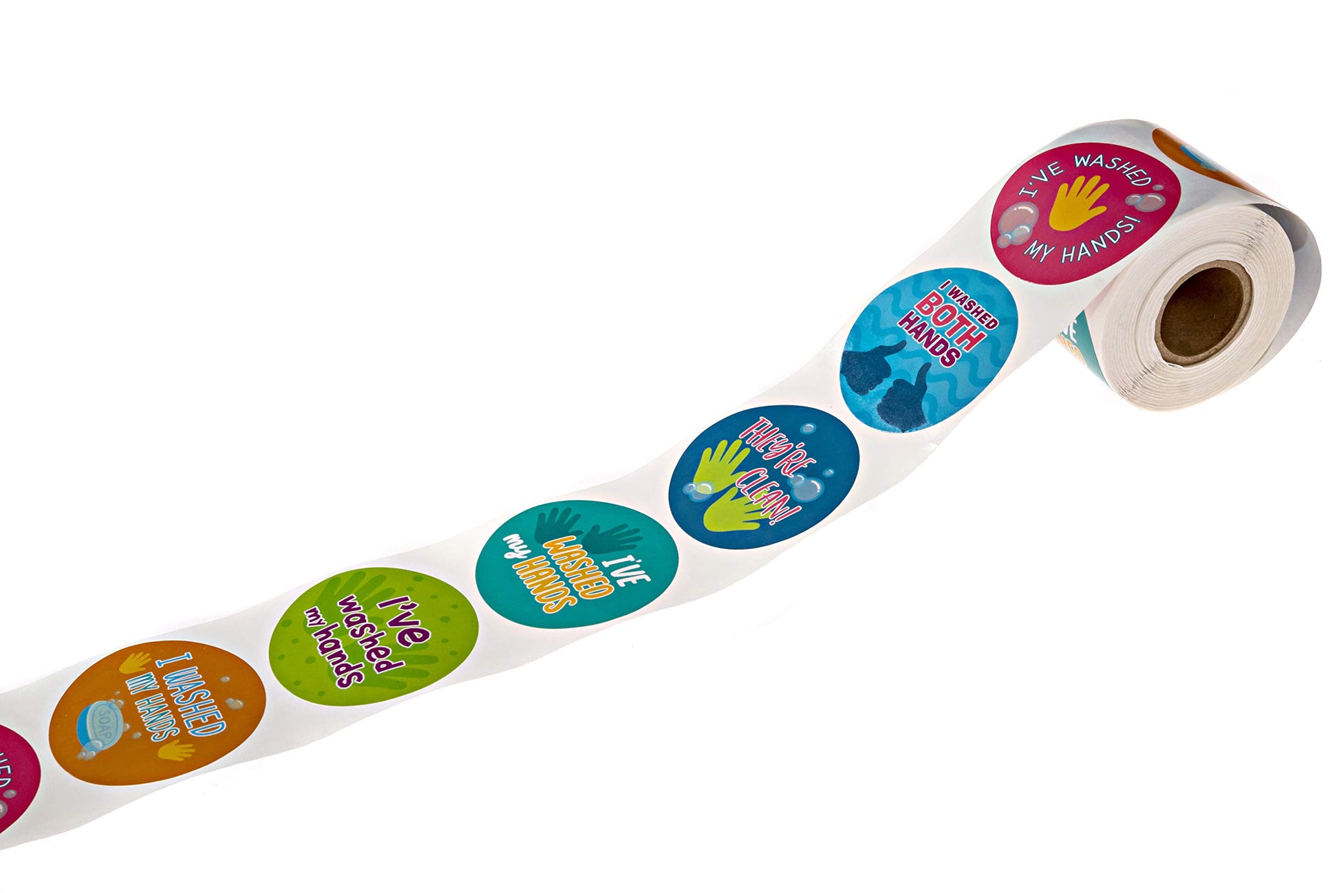 I Washed My Hands Sticker / 250 Kids Hand Washing Achievement Stickers / 2" School Children Colorful Reward Stickers / 6 Vibrant Designs/Made in