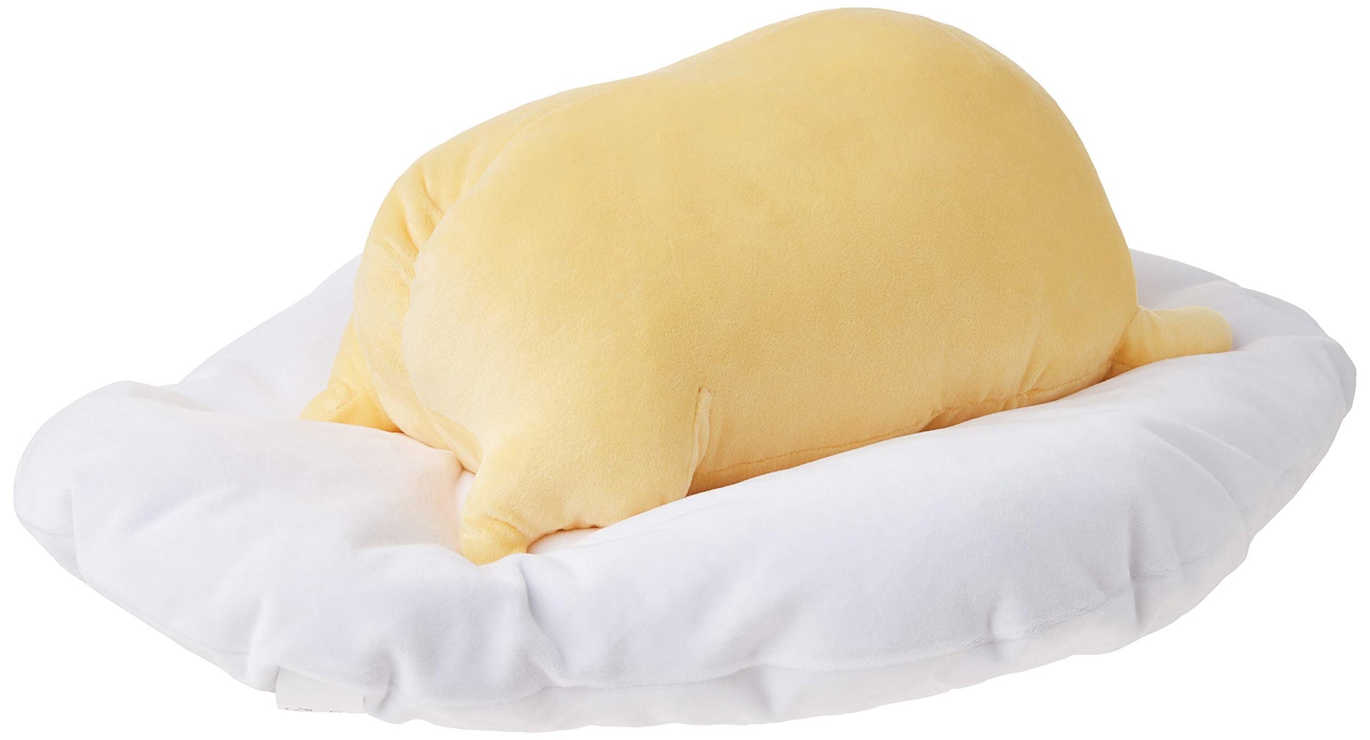 GUND Gudetama The Lazy Egg Laying Down Plush, Sanrio Plush, Kawaii Stuffed Animal, White/Yellow, 17”