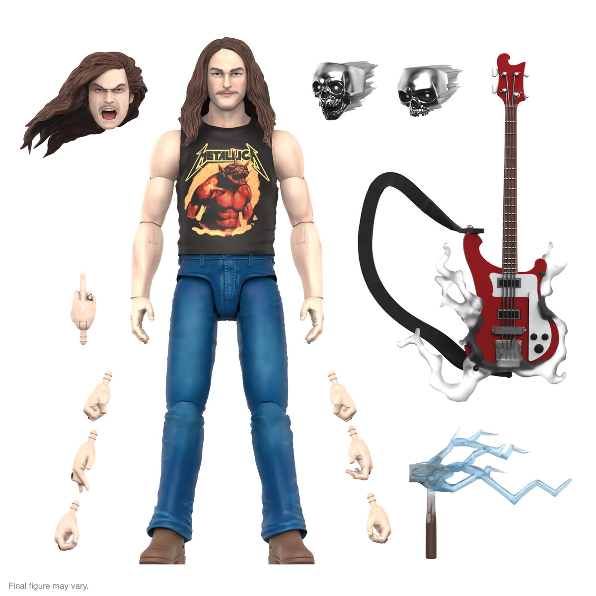 Super7 ULTIMATES! Cliff Burton (Superhero Poster) - 7" Action Figure with Accessories Heavy Metal Collectibles and Retro Toys