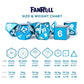FanRoll 16mm Metal Polyhedral DND Dice Set: Blue, Role Playing Game Dice for Dungeons and Dragons