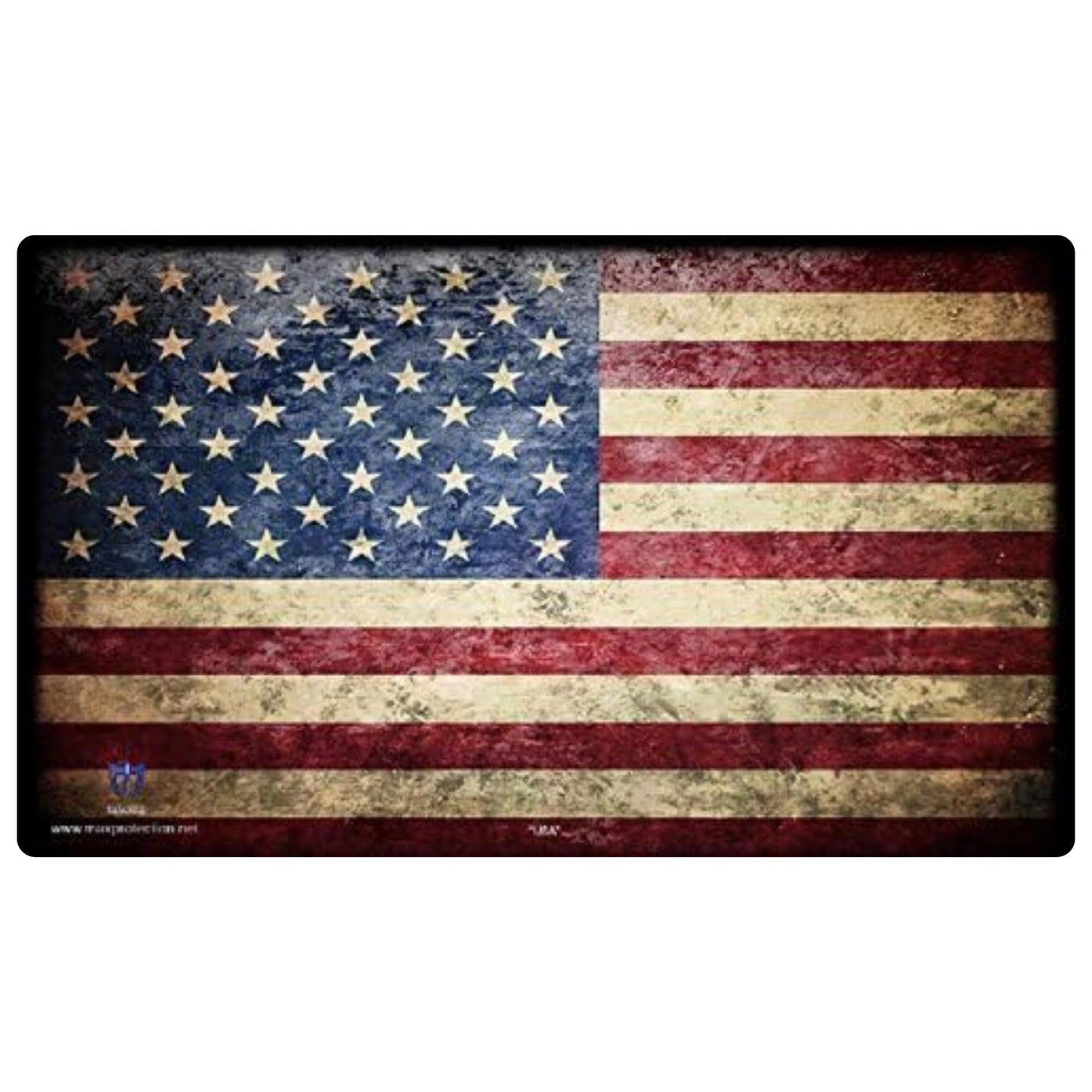 Max Protection Trading Card Playmat for TCG Card Games, 24x14 Inch, Design Mat for Dice Rolling (American Flag)