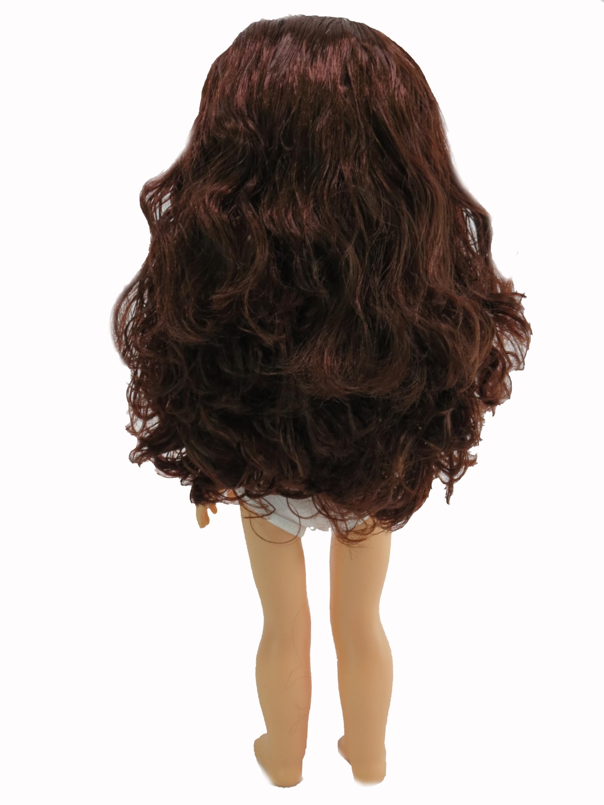 American Fashion World 14-Inch 'Kayla' Vinyl Posable Girl Doll with Wavy Brunette Hair and Brown Eyes| Undressed Doll | Premium Quality & Design