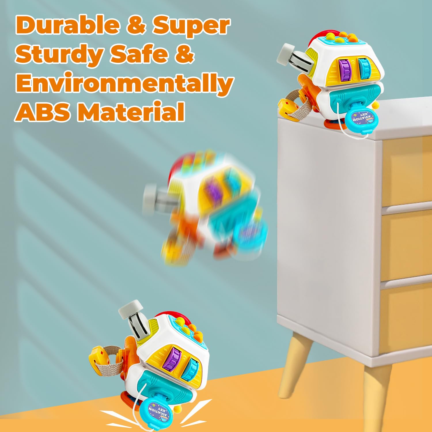 GZSDLL Montessori Busy Cube for Toddlers,Car Travel Toys Busy Board Activity Cube,Kids Educational Birthday Gifts Sensory Baby Toys 18+ Months