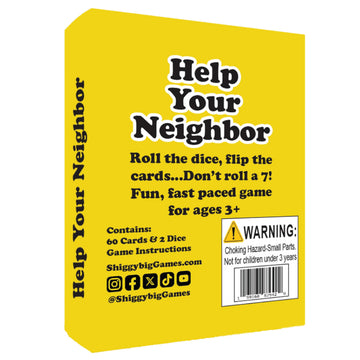 Shiggybig Games Help Your Neighbor - Family Card & Dice Game for Kids and Adults | Screen-Free Counting Game for Ages 3+ | Fun Family Game Night