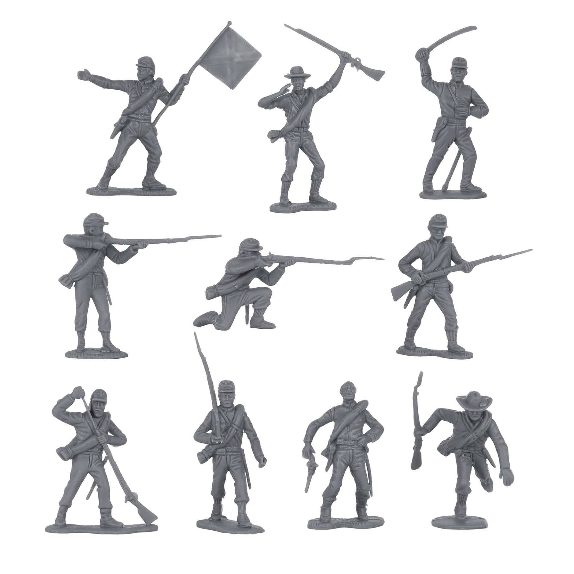 BMC CTS Civil War Battle of Picketts Charge - 101pc Blue & Gray Plastic Army Set